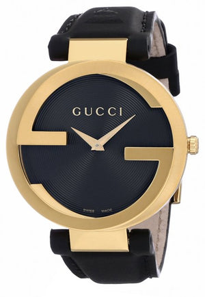 Gucci Interlocking G Grammy Special Edition Black Dial Black Leather Strap Watch for Women - YA133312 Authentic Buy Shop Now