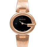 Gucci Guccissima Collection Quartz Black Dial Rose Gold Steel Strap Watch For Women - YA134509 Authentic Buy Shop Now