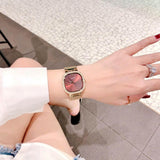 Guess Quartz Red Dial Gold Mesh Strap Watch For Women - GW0354L4 Authentic Buy Shop Now