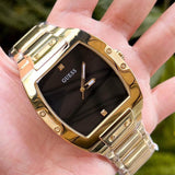 Guess Phoenix Black Dial Gold Steel Strap Watch for Men - GW0387G2 Authentic Buy Shop Now