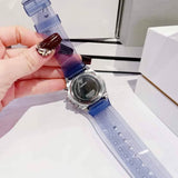 Guess Athena Active Life Clear White Dial Blue Rubber Strap Watch for Women - GW0409L1 Authentic Buy Shop Now