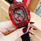 Guess Phoenix Multifunction Analog Red Dial Black Silicone Strap Watch For Men - GW0499G4 Authentic Buy Shop Now