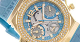 Guess Fusion Chronograph Blue Dial Blue Leather Strap Watch For Women - GW0553L3 Authentic Buy Shop Now