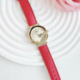 Guess Trend Dragon Gold Dial Red Leather Strap Watch For Women - GW0646L1 Authentic Buy Shop Now