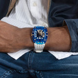 Guess Phoenix Multifunction Blue Dial White Rubber Strap Watch for Men - GW0499G6 Authentic Buy Shop Now