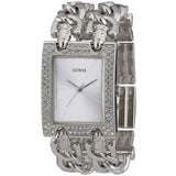 Guess Mod Heavy Metal Diamonds Silver Dial Silver Steel Strap Watch for Women - W95088L1 Authentic Buy Shop Now