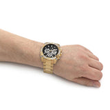 Guess Trophy Diamonds Black Dial Gold Steel Strap Watch for Men - GW0390G2 Authentic Buy Shop Now