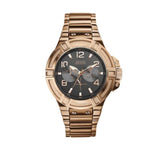 Guess Rigor Multi Function Black Dial Rose Gold Steel Strap Watch For Men - W0218G3 Authentic Buy Shop Now