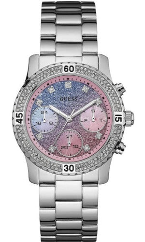 Guess Confetti Multicolored Dial Silver Steel Strap Watch For Women - W0774L1 Authentic Buy Shop Now