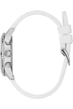 Guess Confetti Crystal Black Dial White Silicone Strap Watch For Women - W1098L1 Authentic Buy Shop Now