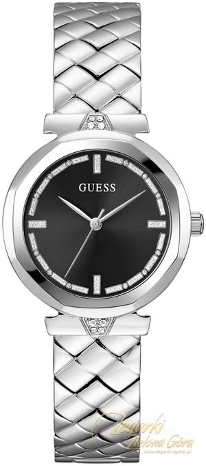 Guess Rumour Quartz Black Dial Silver Steel Strap Watch For Women - GW0613L1 Authentic Buy Shop Now