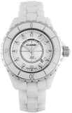 Chanel J12 Diamonds Ceramic White Dial White Steel Strap Watch for Women - J12 H1628 Authentic Buy Shop Now