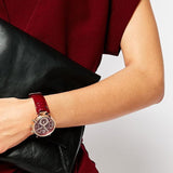 Michael Kors Sawyer Maroon Dial Maroon Leather Strap Watch for Women - MK2426 Authentic Buy Shop Now