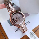 Michael Kors Runway Mercer Quartz Rose Gold Dial Rose Gold Steel Strap Watch For Women - MK6736 Authentic Buy Shop Now