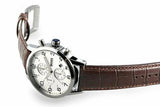 Hugo Boss Aeroliner Chronoraph White Dial Brown Leather Strap Watch For Men - HB1512447 Authentic Buy Shop Now