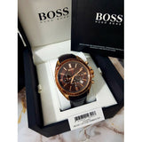 Hugo Boss Driver Chronograph Brown Dial Brown Leather Strap Watch For Men - HB1513093 Authentic Buy Shop Now