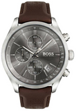 Hugo Boss Grand Prix Grey Dial Brown Leather Strap Watch for Men - 1513476 Authentic Buy Shop Now
