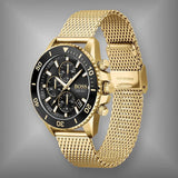 Hugo Boss Ocean Edition Black Dial Gold Mesh Bracelet Watch for Men - 1513703 Authentic Buy Shop Now