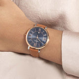 Fossil Jacqueline Three Hand Date Luggage Blue Dial Brown Leather Strap Watch for Women - ES4274 Authentic Buy Shop Now