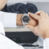 Hugo Boss Pioneer Black Dial Silver Steel Strap Watch for Men - 1513712 Authentic Buy Shop Now