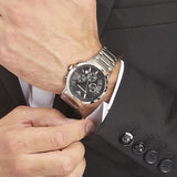 Emporio Armani Classic Chronograph Black Dial Silver Steel Strap Watch For Men - AR2434 Authentic Buy Shop Now