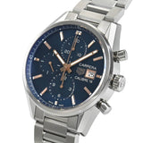 Tag Heuer Carrera Automatic Chronograph Blue Dial Silver Steel Strap Watch for Men - CBK2115.BA0715 Authentic Buy Shop Now