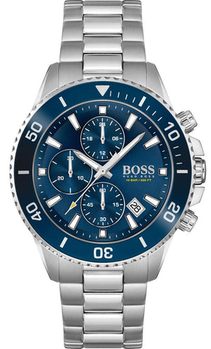 Hugo Boss Admiral Blue Dial Silver Steel Strap Watch for Men - 1513907 Authentic Buy Shop Now