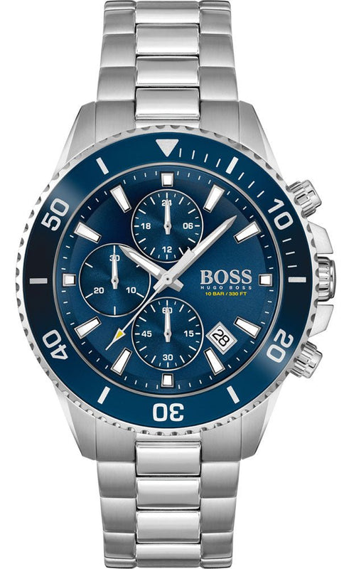 Hugo Boss Admiral Blue Dial Silver Steel Strap Watch for Men - 1513907 Authentic Buy Shop Now