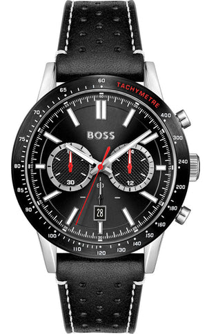 Hugo Boss Allure Black Dial Black Leather Strap Watch for Men - 1513920 Authentic Buy Shop Now