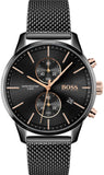 Hugo Boss Associate Black Dial Black Mesh Bracelet Watch for Men - 1513811 Authentic Buy Shop Now