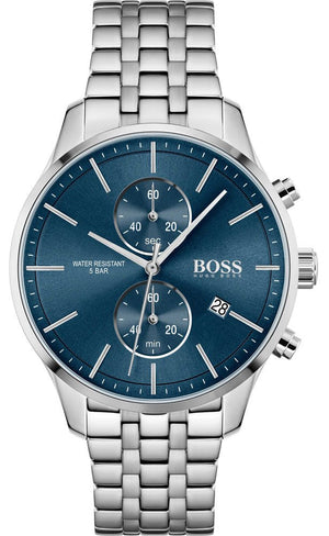 Hugo Boss Associate Blue Dial Silver Steel Strap Watch for Men - 1513839 Authentic Buy Shop Now