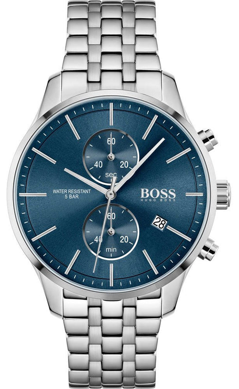 Hugo Boss Associate Blue Dial Silver Steel Strap Watch for Men - 1513839 Authentic Buy Shop Now