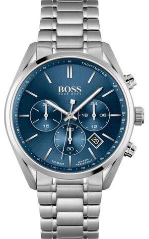 Hugo Boss Champion Blue Dial Silver Steel Strap Watch for Men - 1513818 Authentic Buy Shop Now