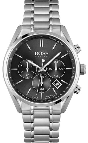 Hugo Boss Champion Black Dial Silver Steel Strap Watch for Men - 1513871 Authentic Buy Shop Now