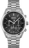Hugo Boss Champion Black Dial Silver Steel Strap Watch for Men - 1513871 Authentic Buy Shop Now