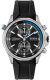 Hugo Boss Globetrotter Black Dial Black Silicone Strap Watch for Men - 1513820 Authentic Buy Shop Now