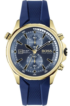 Hugo Boss Globetrotter Blue Dial Blue Silicone Strap Watch for Men - 1513822 Authentic Buy Shop Now