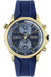 Hugo Boss Globetrotter Blue Dial Blue Silicone Strap Watch for Men - 1513822 Authentic Buy Shop Now