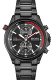 Hugo Boss Globetrotter Black Dial Black Steel Strap Watch for Men - 1513825 Authentic Buy Shop Now