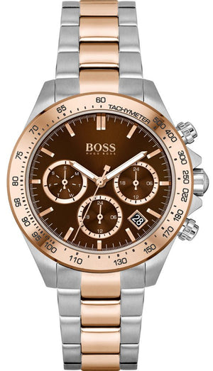 Hugo Boss Novia Brown Dial Two Tone Steel Strap Watch for Women - 1502617 Authentic Buy Shop Now