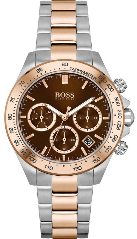 Hugo Boss Novia Brown Dial Two Tone Steel Strap Watch for Women - 1502617 Authentic Buy Shop Now
