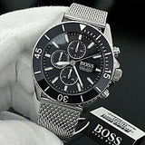Hugo Boss Ocean Edition Black Dial Silver Mesh Bracelet Watch for Men - 1513701 Authentic Buy Shop Now
