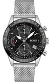 Hugo Boss Pilot Edition Black Dial Silver Mesh Bracelet Watch for Men - 1513886 Authentic Buy Shop Now