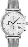 Hugo Boss Skymaster White Dial Silver Mesh Bracelet Watch for Men - 1513933 Authentic Buy Shop Now