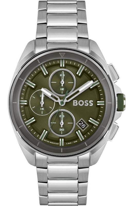 Hugo Boss Volane Grey Dial Silver Steel Strap Watch for Men - 1513951 Authentic Buy Shop Now