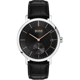 Hugo Boss Corporal Black Dial Black Leather Strap Watch for Men - 1513638 Authentic Buy Shop Now