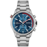 Hugo Boss Globetrotter Blue Dial Silver Steel Strap Watch for Men - 1513823 Authentic Buy Shop Now