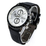 Hugo Boss Rafale Chronograph Quartz Silver Dial Black Leather Strap Watch For Men - 1513403 Authentic Buy Shop Now