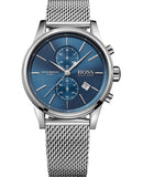 Hugo Boss Jet Blue Dial Silver Mesh Bracelet Watch for Men - 1513441 Authentic Buy Shop Now