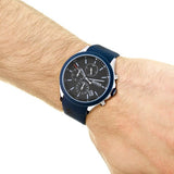 Hugo Boss Grand Prix Chronograph Black Dial Blue Leather Strap Watch for Men - 1513563 Authentic Buy Shop Now